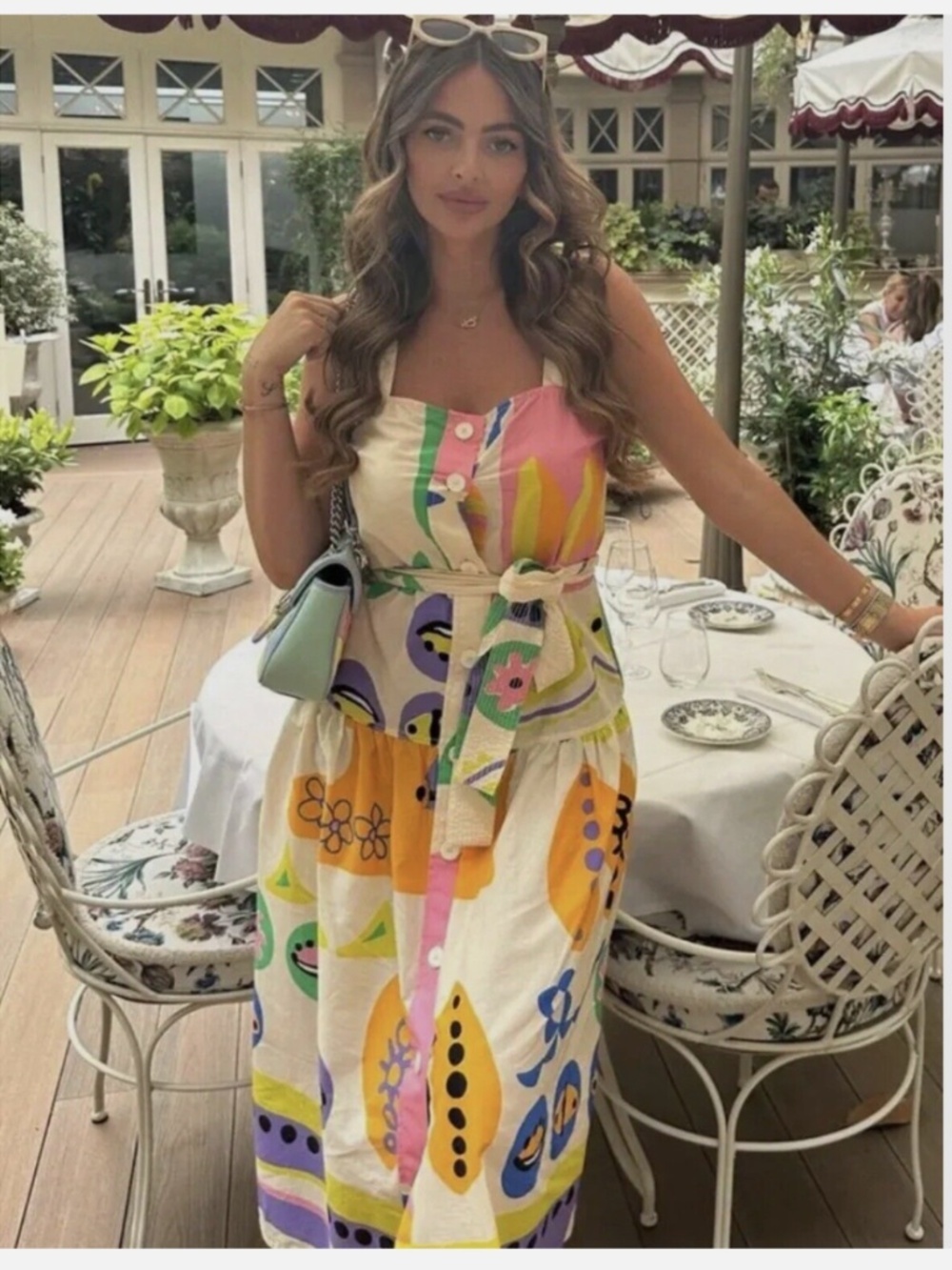 Zara Printed Colourful Button Front Midi Dress L - Picture 4 of 15
